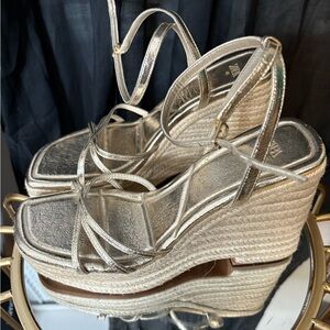 Zara Gold Wedges